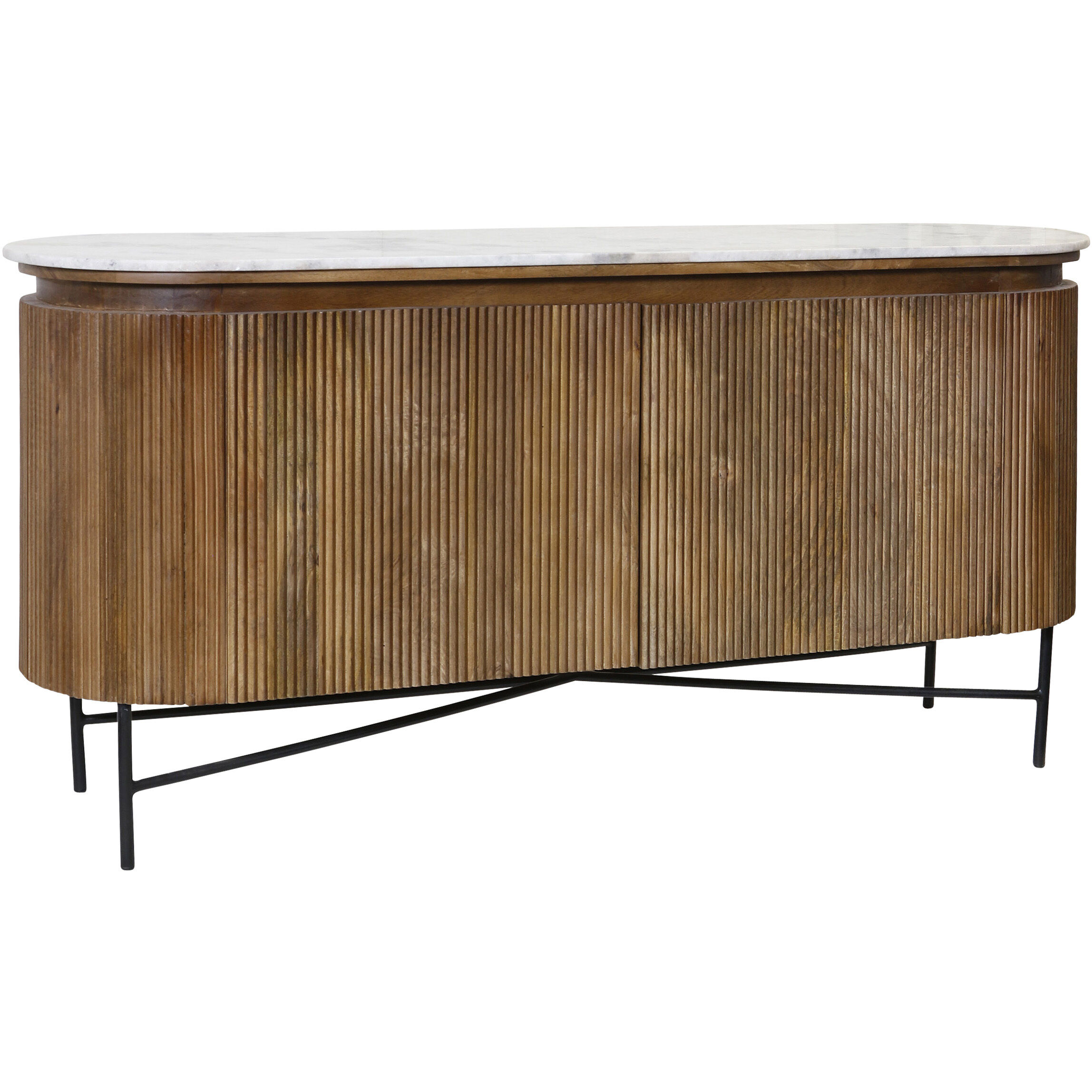 Alder 65 inch Coconut Brown and White and Black Sideboard