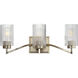 Rigata 3 Light 22.75 inch Satin Champagne Bath Vanity Wall Light