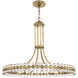 Clover 8 Light 22.5 inch Aged Brass Chandelier Ceiling Light