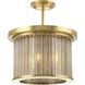 Point Dume&trade; Sequit Point 3 Light 14 inch Brushed Brass Semi-Flush Convertible Ceiling Light, Design Series