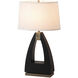 Trina 30 inch 9 watt Pecan and Brushed Nickel Table Lamp Portable Light