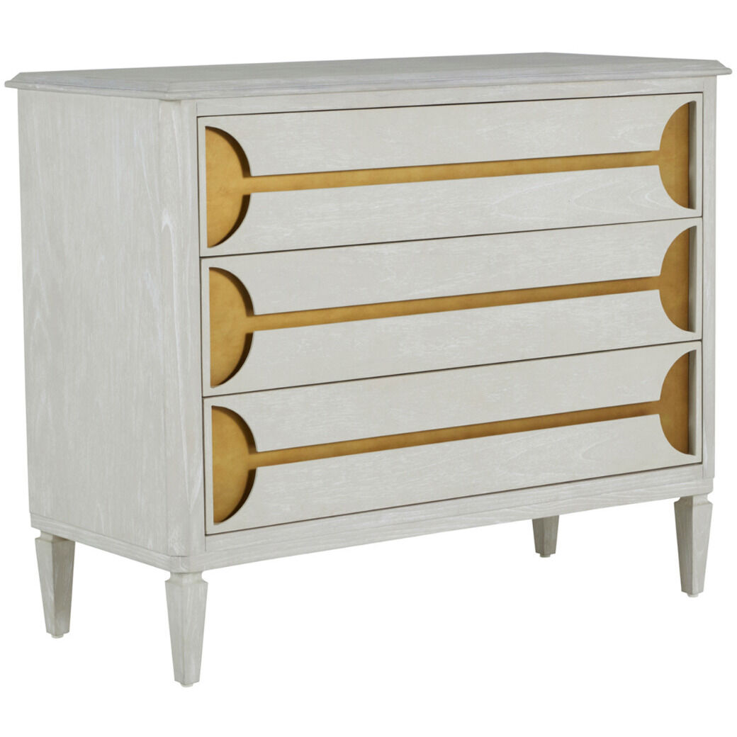 Kaitlin Stained Brass / Cerused White Chest