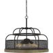 Akaki 6 Light 24 inch Iron and Light Oak Chandelier Ceiling Light, Dome
