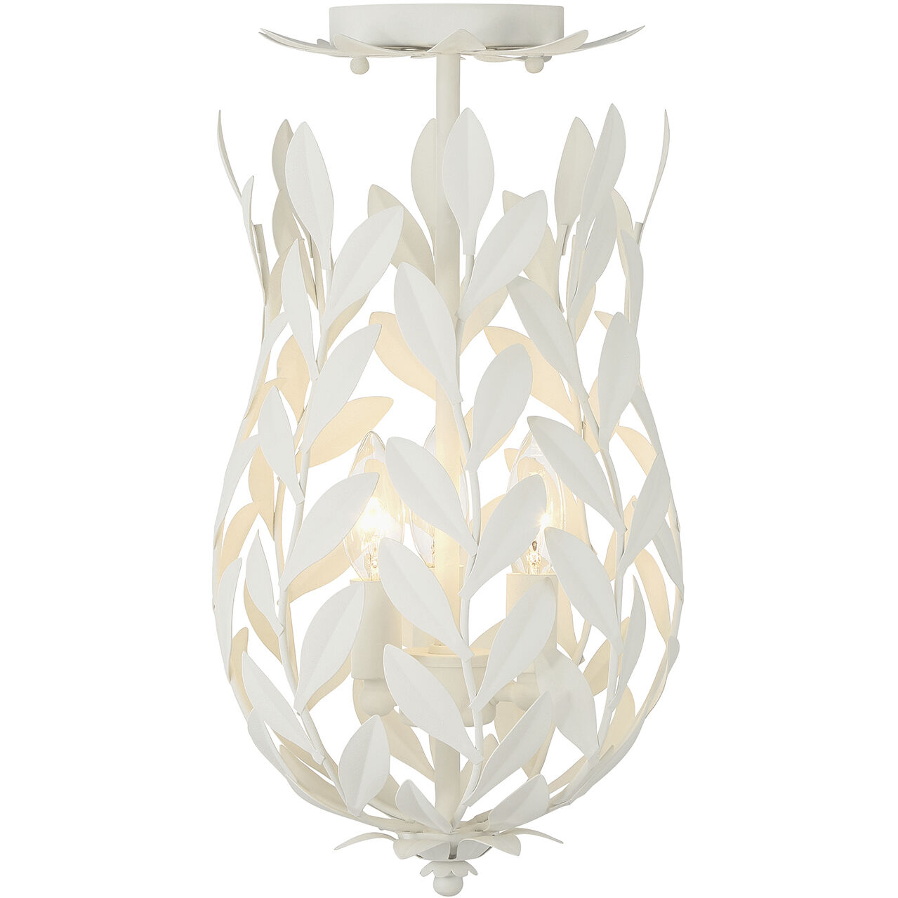 Broche 3 Light 9.5 inch Matte White Semi Flush Ceiling Light
