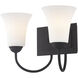Ridgedale 2 Light 15 inch Black Bath Vanity Wall Light