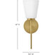 Bri 1 Light 8.25 inch Lacquered Brass Bath Light Wall Light