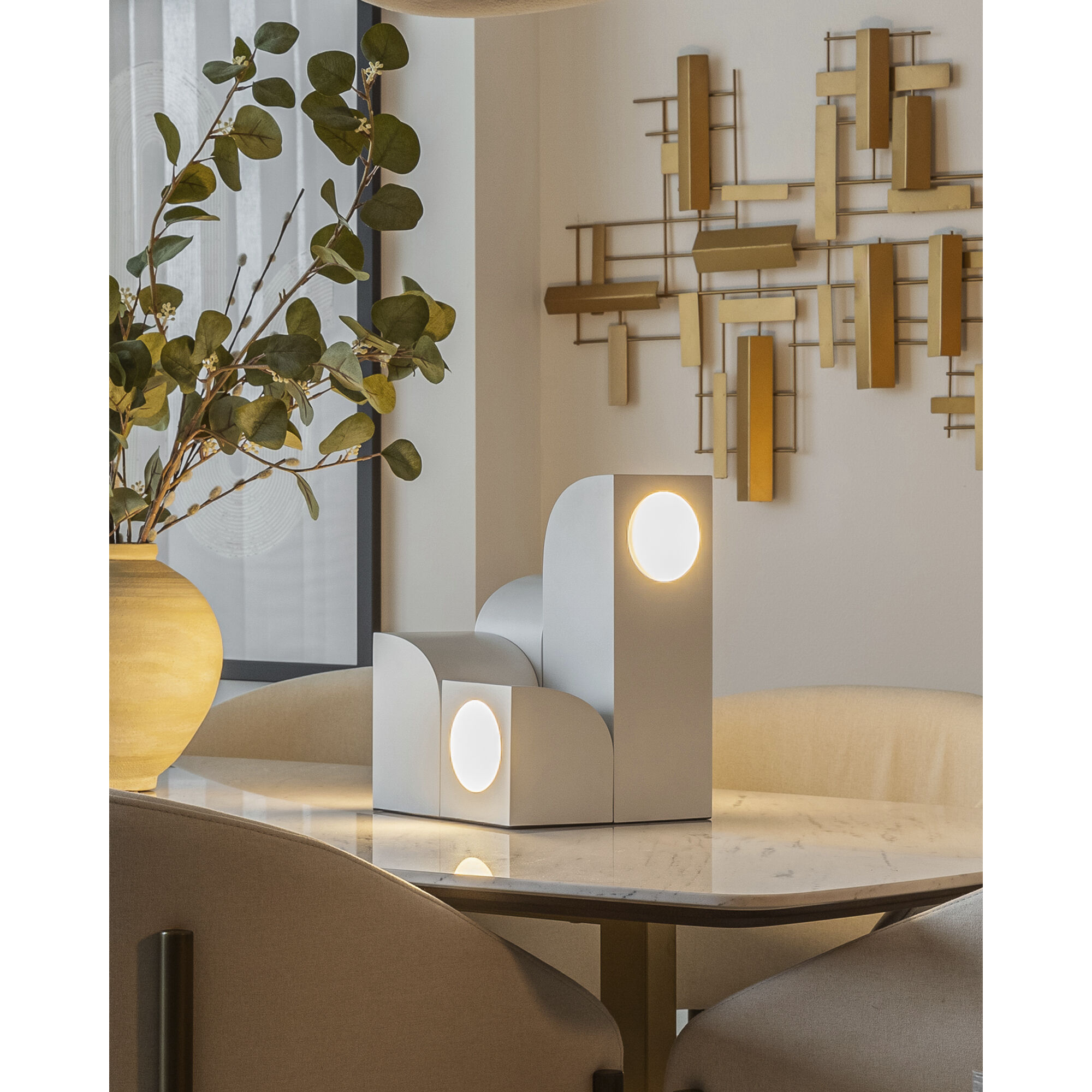 Gypsum 12.5 inch 20 watt White Table Lamp Portable Light