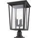 Seoul 3 Light 25.75 inch Oil Rubbed Bronze Outdoor Pier Mounted Fixture in 20.25