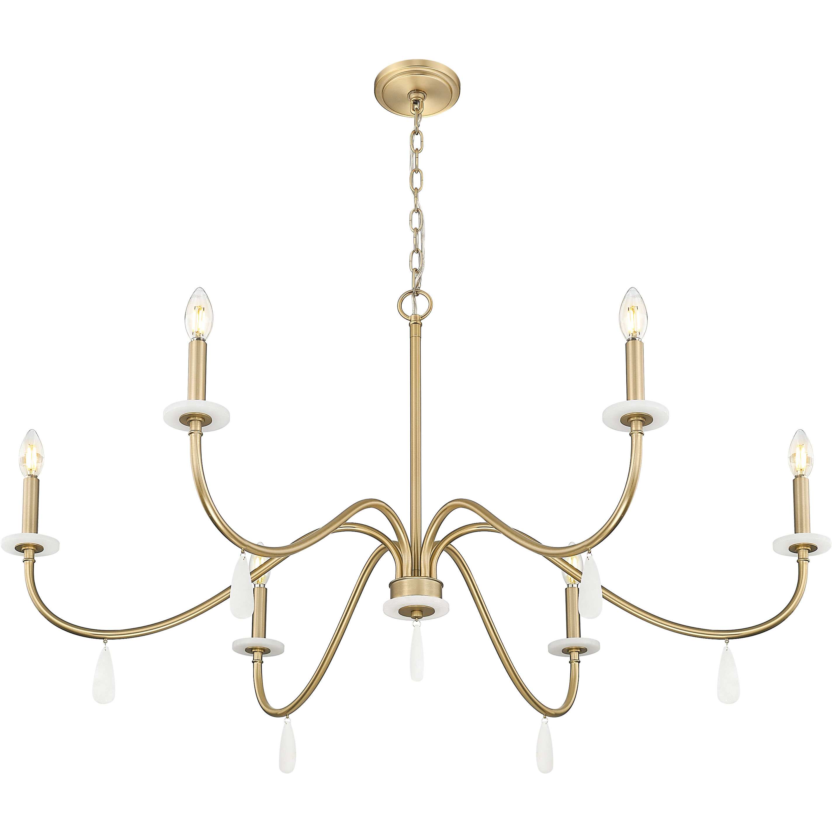 Toussant 6 Light 45 inch Mondern Gold Chandelier Ceiling Light in Modern Gold