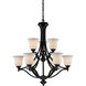 Lagoon 9 Light 31.75 inch Matte Black Chandelier Ceiling Light