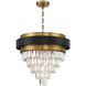 Marquise 4 Light 24 inch Black with Warm Brass Accents Chandelier Ceiling Light