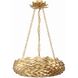 Broche 6 Light 18 inch Antique Gold Chandelier Ceiling Light