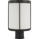 Luning 1 Light 13.38 inch Textured Black Outdoor Post Lantern in Incandescent, Etched White Glass
