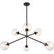 Alora Mood Cassia 6 Light 39.5 inch Matte Black Chandelier Ceiling Light in Clear Glass