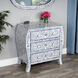 Trubadur and Bone Inlay 3 Drawer Chest in White and Blue
