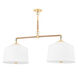 White Plains 2 Light 40 inch Aged Brass Island Light Ceiling Light