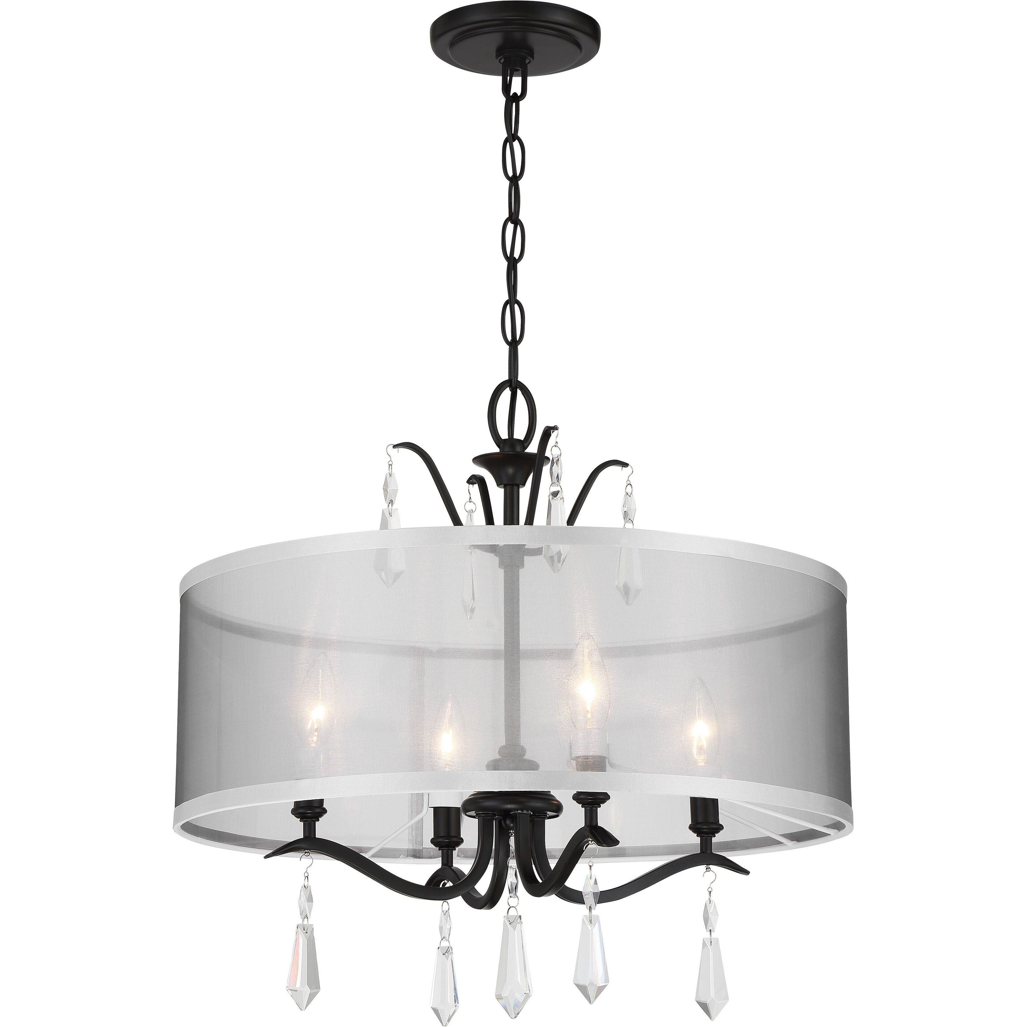 Laurel Estate 4 Light 20 inch Coal Semi Flush Ceiling Light