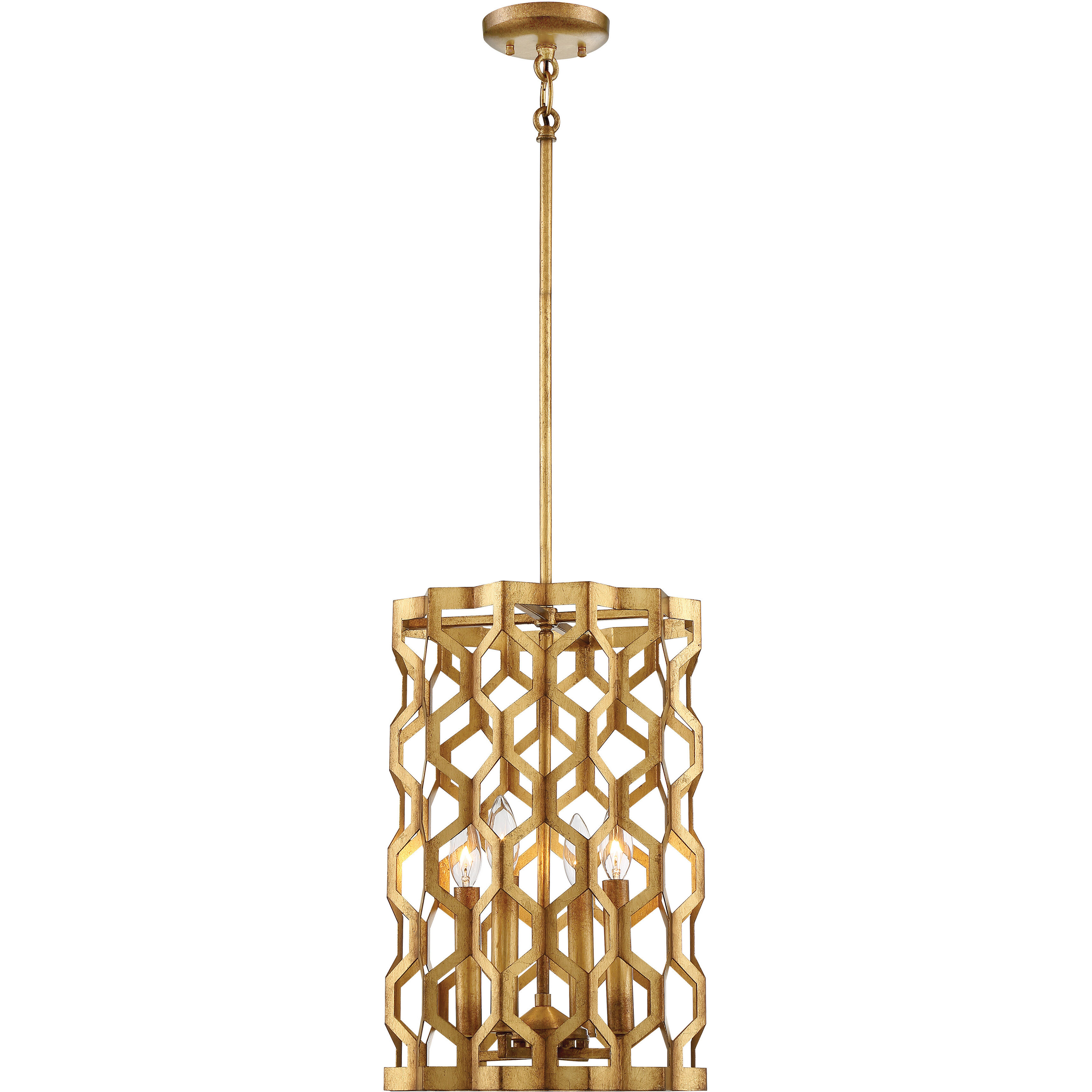 Coronade 4 Light 12 inch Pandora Gold Leaf Pendant Ceiling Light