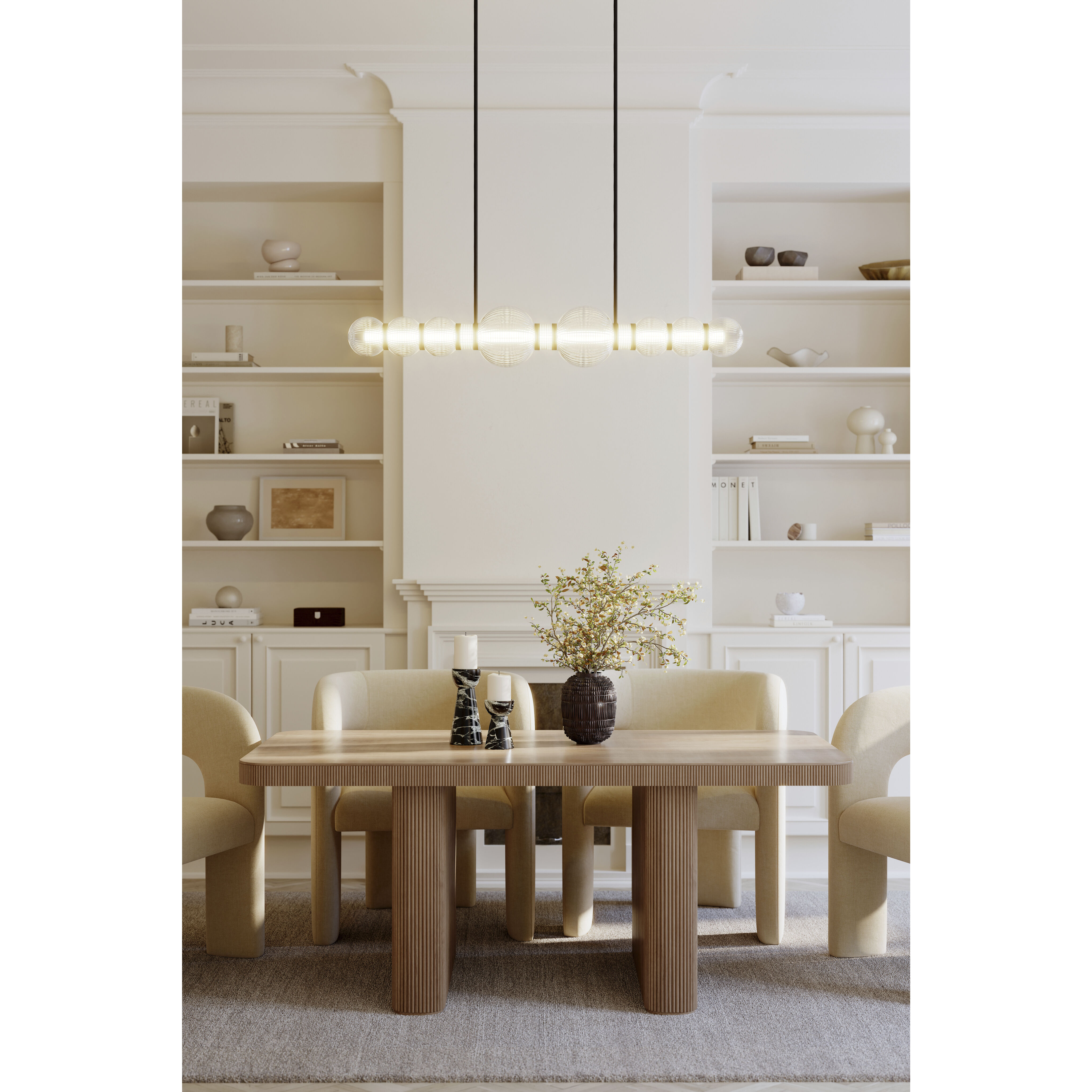 Cordel LED 50.25 inch Dark Matte Black Linear Chandelier Ceiling Light