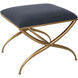 Crossing Gold Leaf and Textured Navy Blue Bench, Small