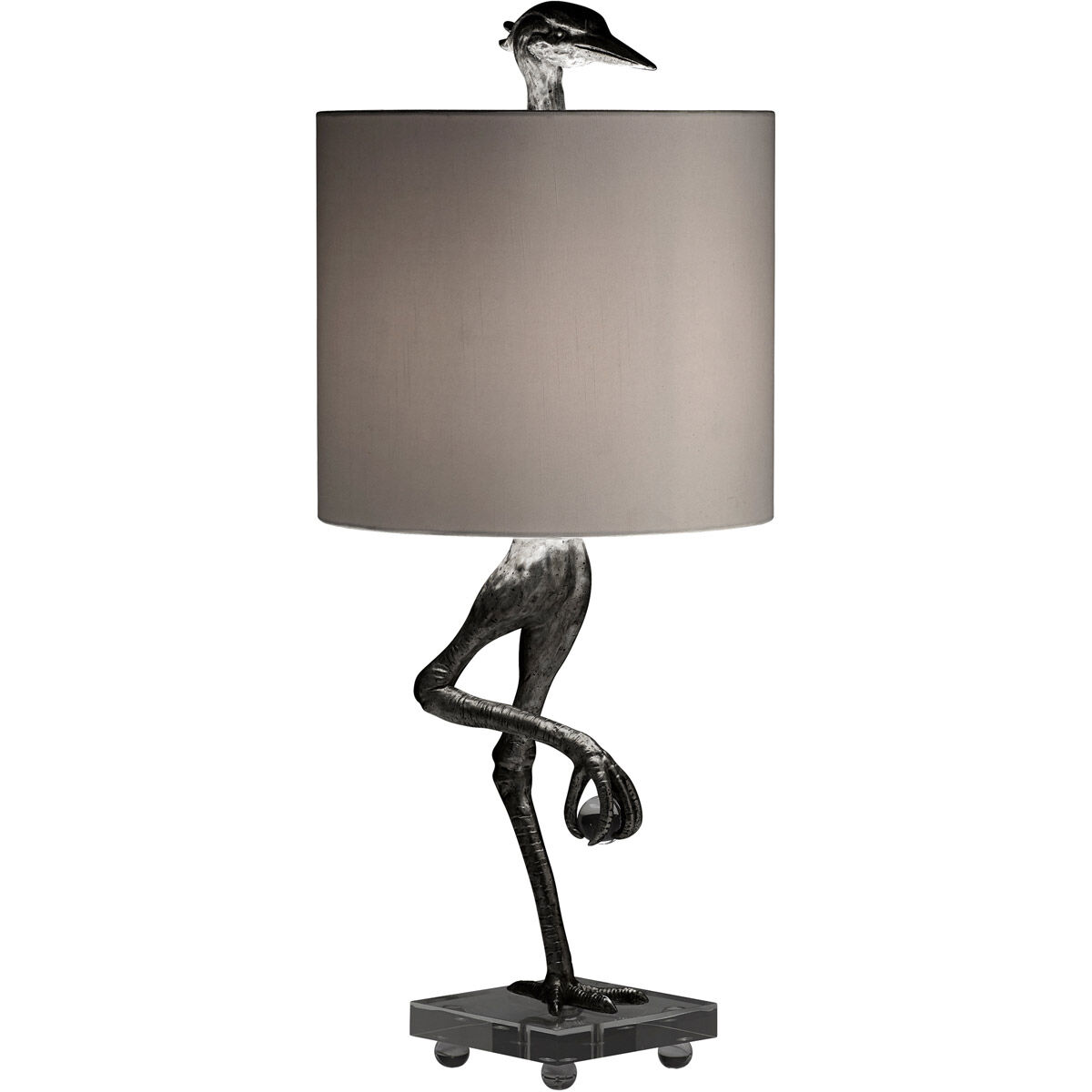 Ibis 35 inch 100.00 watt Silver Leaf Table Lamp Portable Light