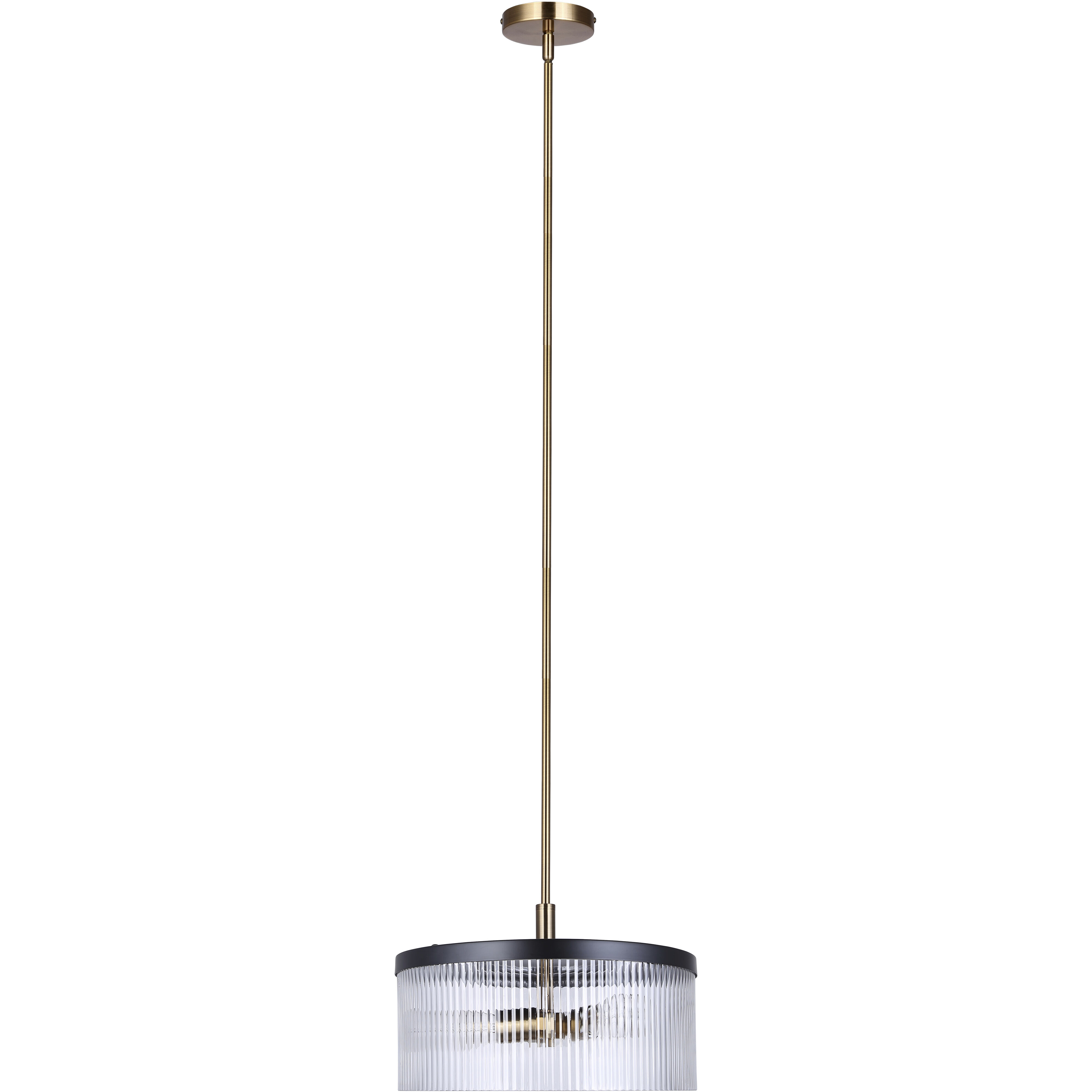 Jenner 3 Light 15 inch Black/Gold Chandelier Ceiling Light