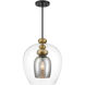 Amesbury 1 Light 15.75 inch Coal and Oxidized Aged Brass Pendant Ceiling Light