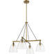 Sommersby 4 Light 30 inch Legacy Brass and Matte Coal Chandelier Ceiling Light