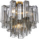 Addis 4 Light 17.75 inch Aged Brass Semi Flush Ceiling Light in Smoke