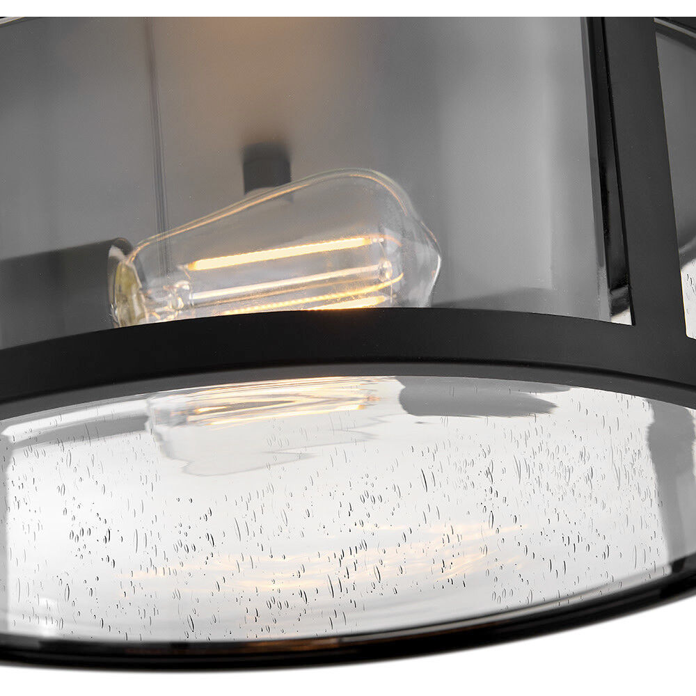 Alfie 2 Light 14 inch Black Outdoor Flush Mount