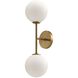 Alora Mood Cassia 2 Light 6 inch Aged Gold Wall/Vanity Light Wall Light in Matte Opal Glass