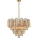 Addis 12 Light 26.75 inch Aged Brass Chandelier Ceiling Light in Tronchi Glass Amber