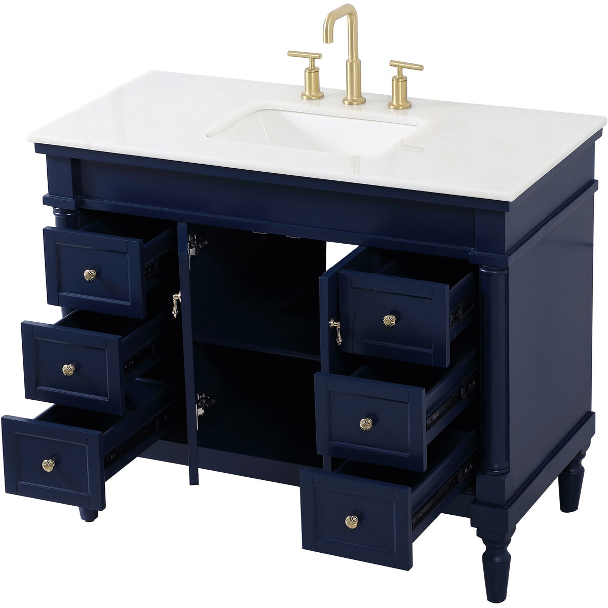 Lexington 42 X 21.5 X 35 inch Blue Vanity Sink Set
