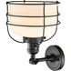 Franklin Restoration Large Bell Cage LED 9 inch Matte Black Sconce Wall Light, Franklin Restoration