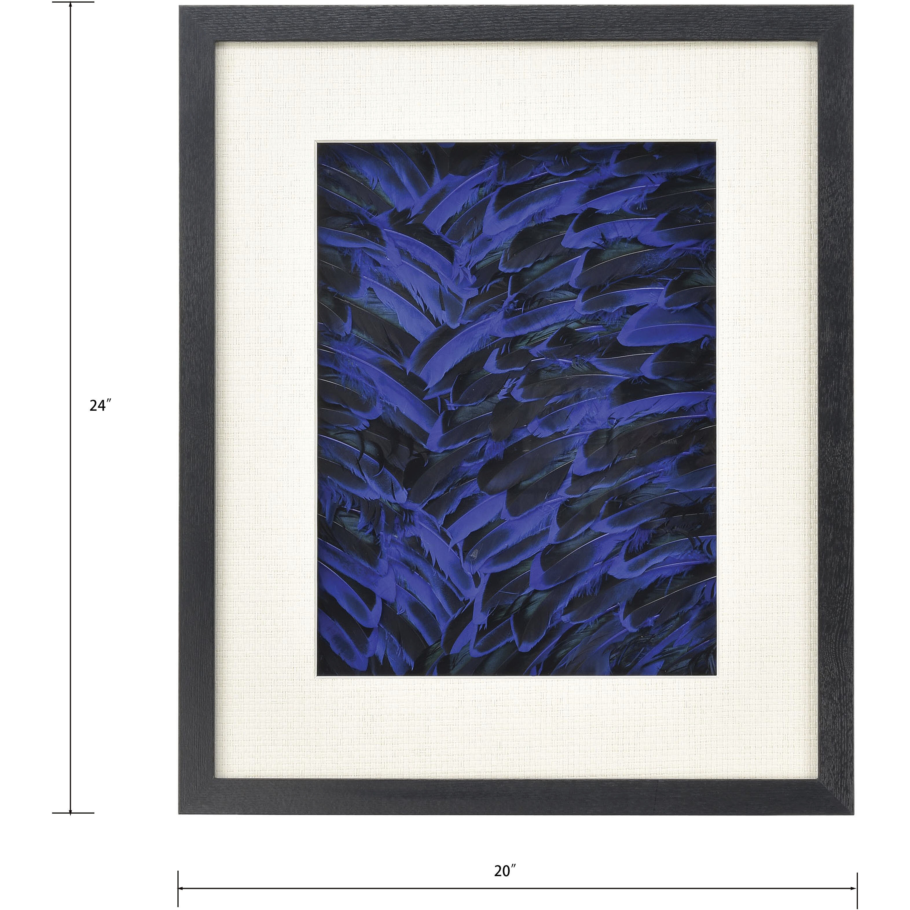 Neon Feather Blue with Black and Clear Dimensional Wall Art