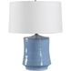 Kamara 23 inch 150 watt Powder Blue Glaze and Antique Brass Table Lamp Portable Light