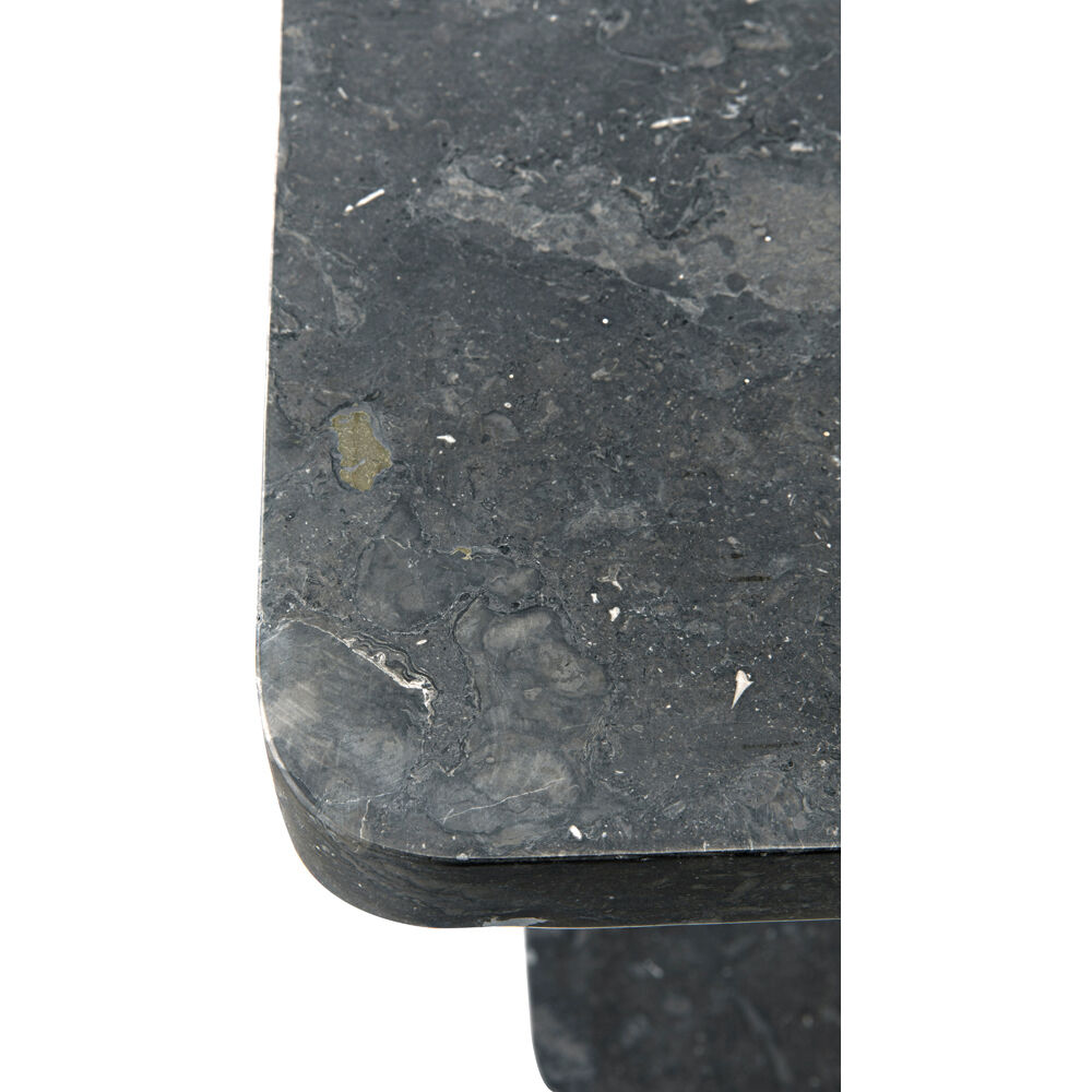 North 22.5 X 20 inch Black Marble Side Table