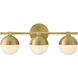 Bowie 3 Light 22.5 inch Lacquered Brass Vanity Light Wall Light
