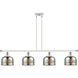 Ballston Urban Bell 4 Light 48 inch White and Polished Chrome Island Light Ceiling Light in Silver Plated Mercury Glass