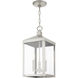 Nyack 3 Light 8.25 inch Brushed Nickel Outdoor Pendant Lantern