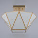 Burnett 2 Light 14 inch Muted Brass Semi-Flush Mount Ceiling Light