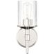 Andrea 1 Light 6 inch Polished Nickel Vanity Light Wall Light