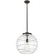 Ballston Athens Deco Swirl LED 15.75 inch Oil Rubbed Bronze Pendant Ceiling Light in Clear Deco Swirl