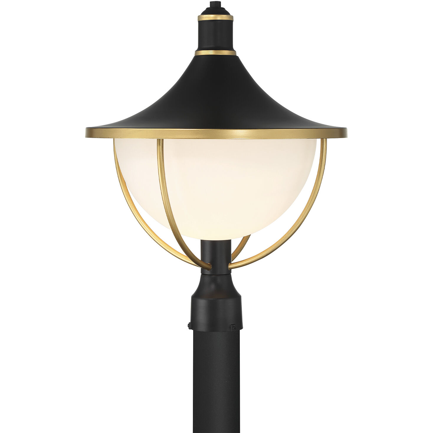 Atlas 1 Light 20.75 inch Matte Black and Textured Gold Outdoor Post