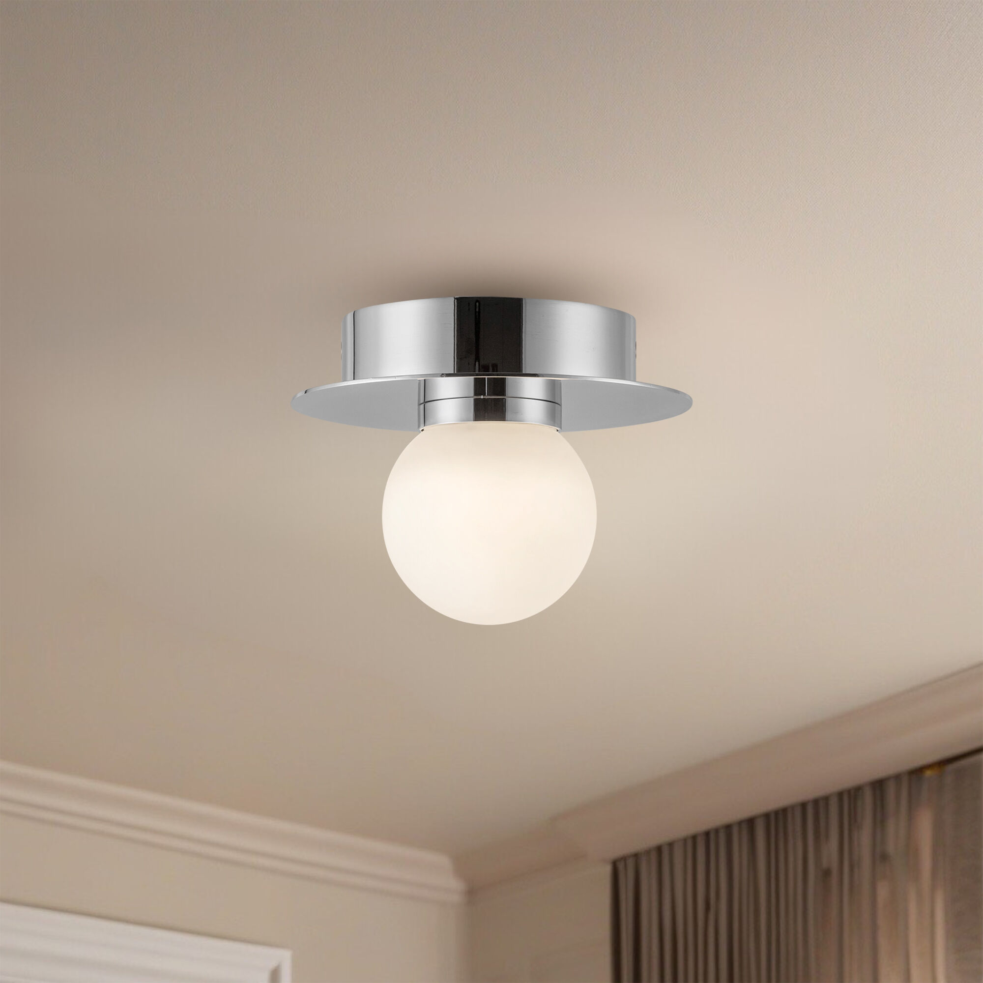 Elixir LED 6 inch Chrome Flush Mount Ceiling Light