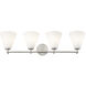 Fusion Collection - Pavia Family 4 Light 33.75 inch Brushed Nickel and Opal Bath Bar Wall Light, EVOLV