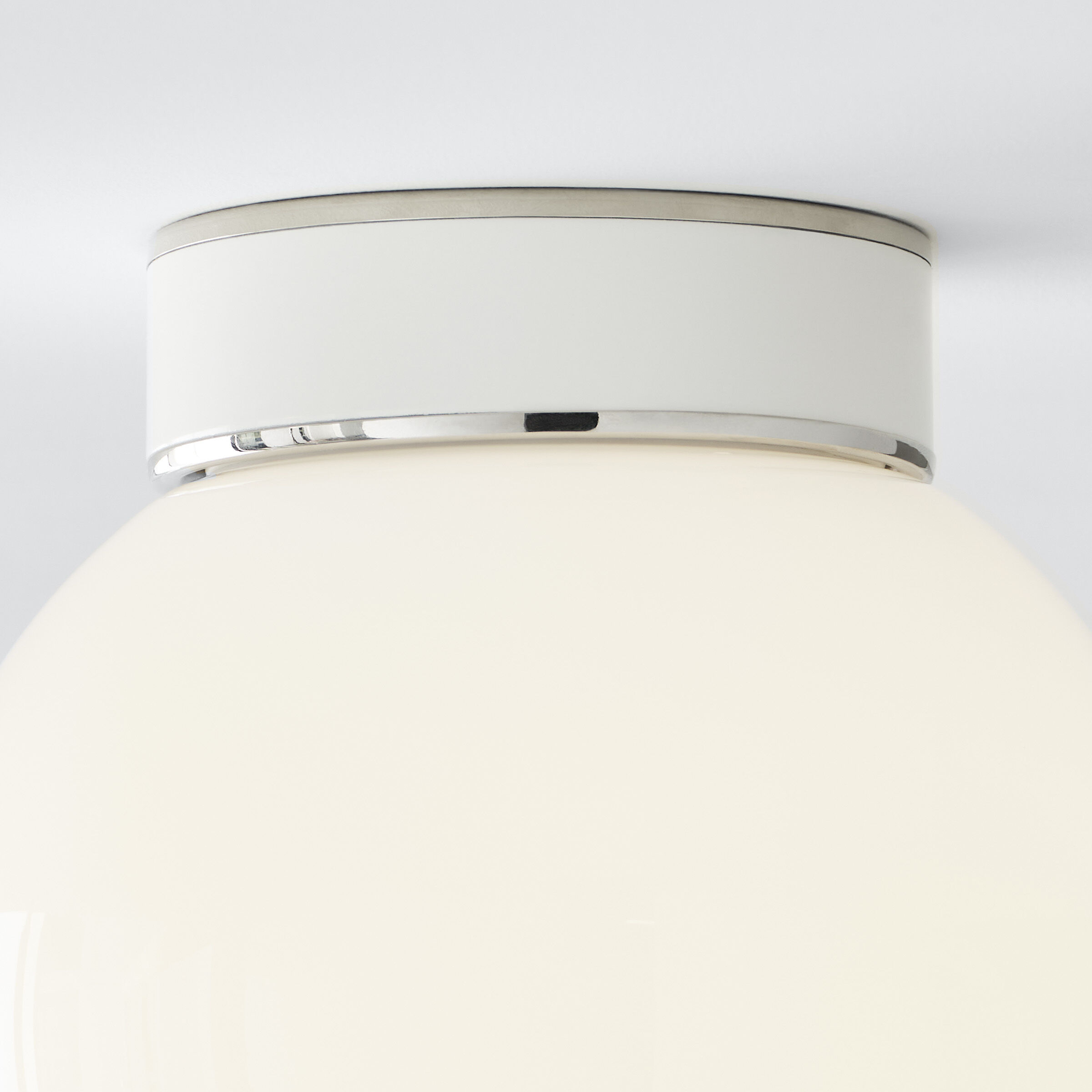 kate spade new york Monroe 1 Light 8.5 inch Polished Nickel Flush Mount Ceiling Light in Polished Nickel / Gloss White