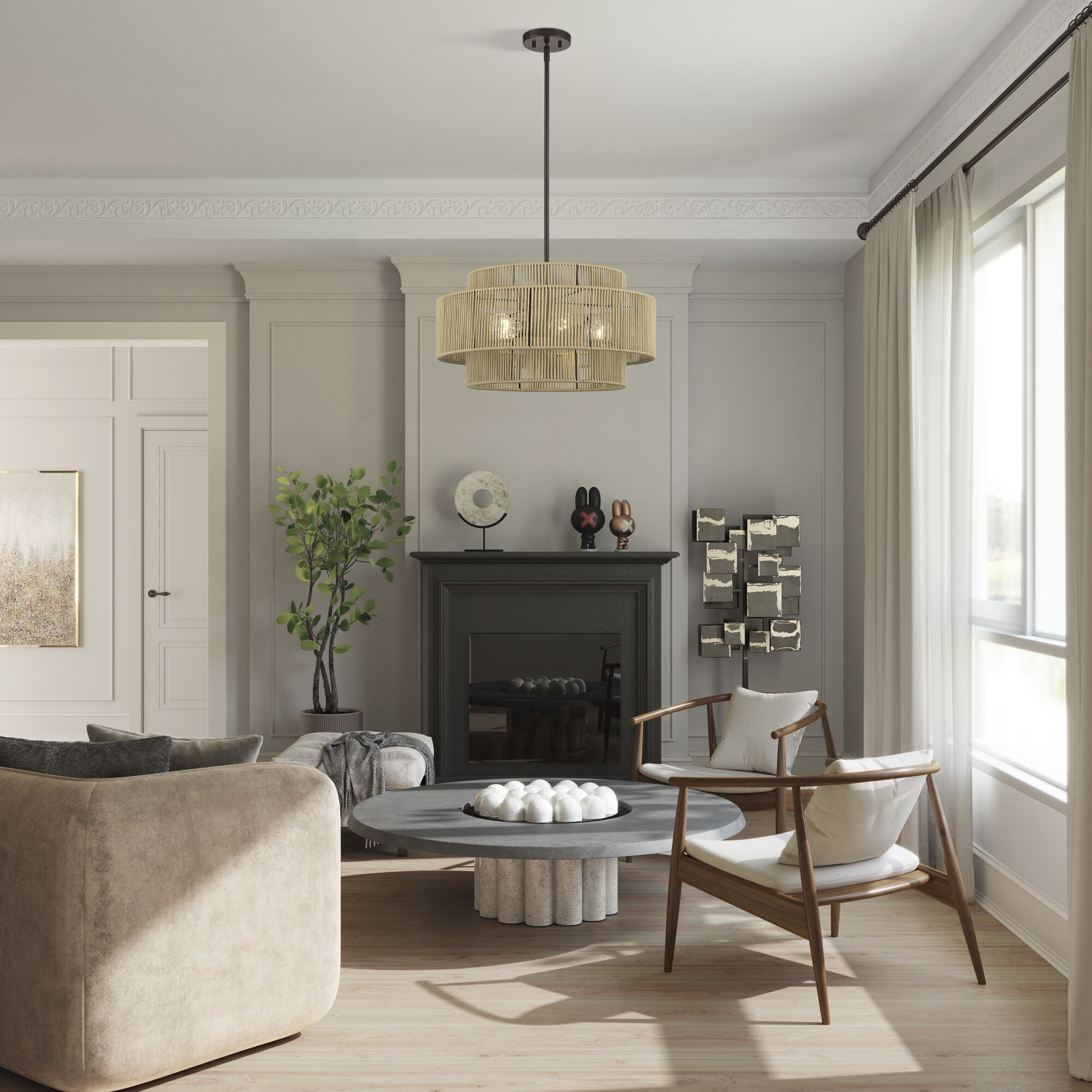 Acordia 5 Light 22 inch English Bronze Pendant Chandelier Ceiling Light