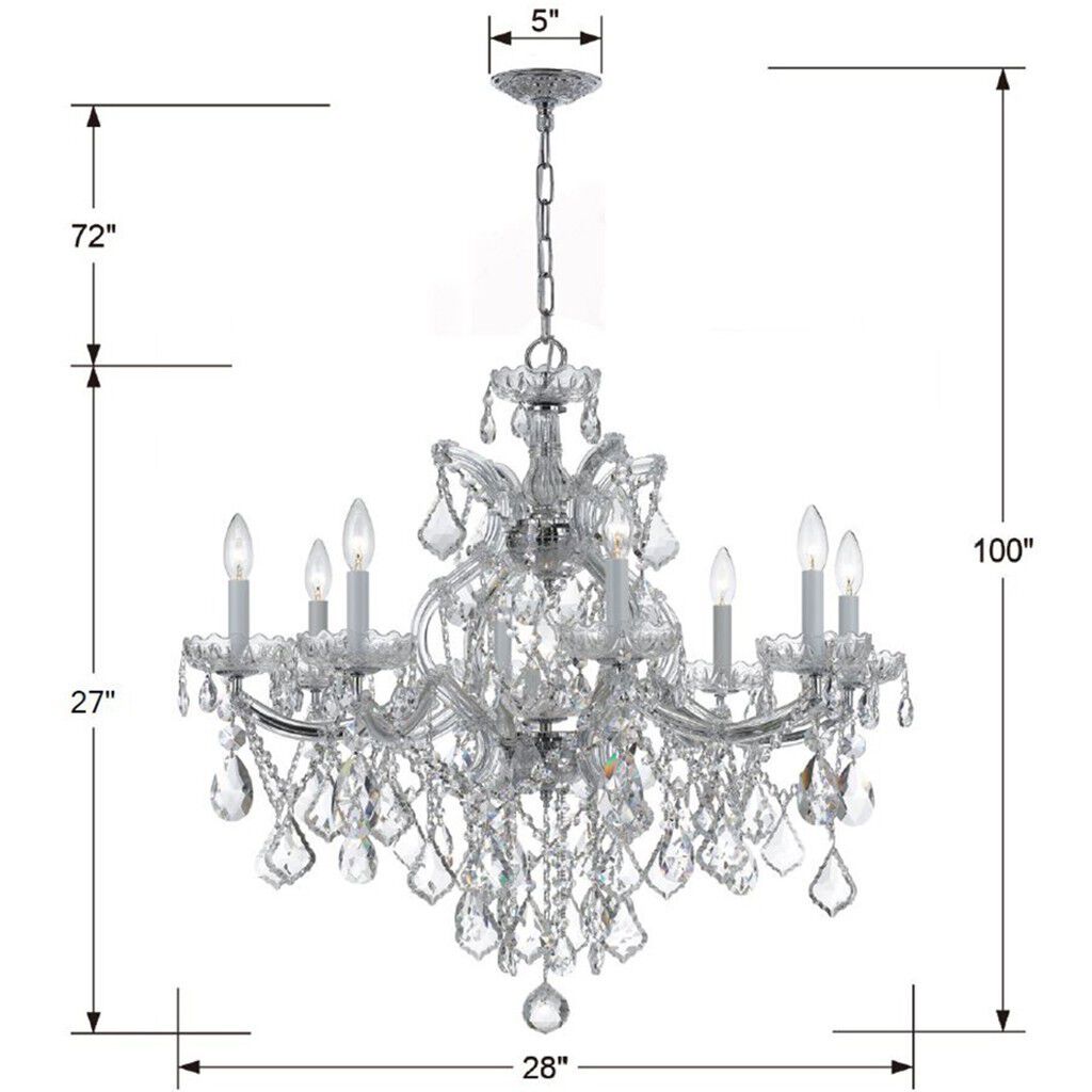 Maria Theresa 9 Light 28 inch Polished Chrome Chandelier Ceiling Light in Clear Hand Cut