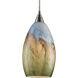 Geologic 1 Light 6 inch Multicolor with Satin Nickel Mini Pendant Ceiling Light